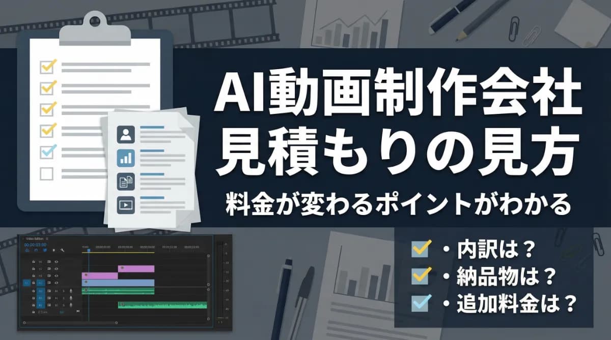 AI動画制作会社の見積もりの見方【料金が変わるポイントと確認リスト】